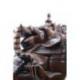 Statue de Ganesh 17cm en bois massif sculpté main