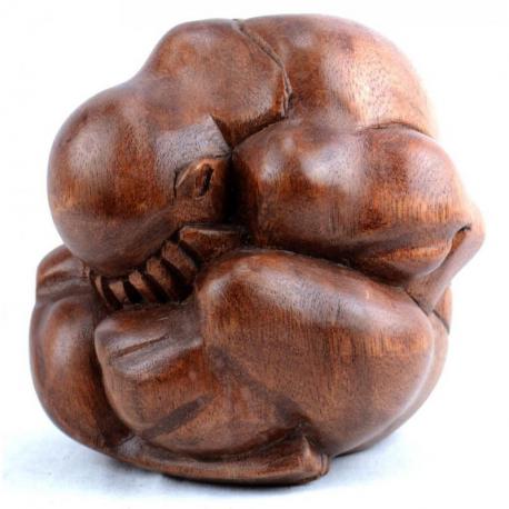 Yogi en bois massif sculpté main 15cm