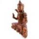 Statue de Shiva assis 30cm en bois massif sculpté teinte marron