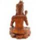 Statue de Shiva assis 30cm en bois massif sculpté teinte marron