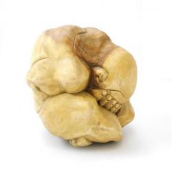 Bouddha pleureur / Yogi libérateur 20cm. Sculpture en bois exotique.
