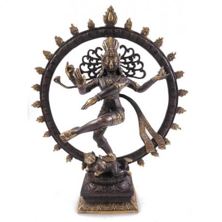 Statuette Shiva Nataraja en laiton 35cm. Artisanat asiatique.