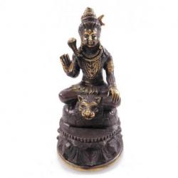 Statuette Shiva en laiton 17cm. Savoir-faire traditionnel asiatique.