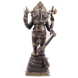 Statue Ganesh en laiton 40cm. Savoir-faire traditionnel asiatique.