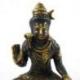 Statuette Shiva assis sur la peau de tigre 13cm en laiton
