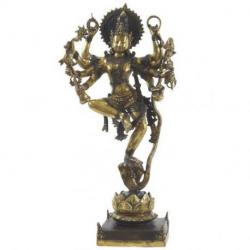 Majestueuse statue Shiva Nataraja 66cm en laiton. Artisanat asiatique. Pièce Rare