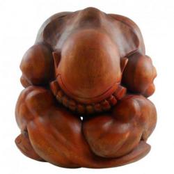 Yogi libérateur en bois de suar massif XL 40cm - Pièce rare