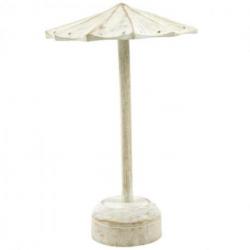 Présentoir à boucles d'oreilles forme Parasol en bois massif blanc cérusé