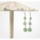 Présentoir à boucles d'oreilles forme Parasol en bois massif blanc cérusé