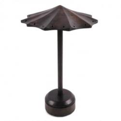 Présentoir à boucles d'oreilles forme parasol  en bois massif teinté marron