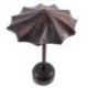 Présentoir à boucles d'oreilles forme parasol  en bois massif teinté marron