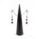 Présentoir à boucles d'oreilles forme cône en bois massif teinté noir