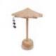 Présentoir à boucles d'oreilles forme parasol  en bois massif brut