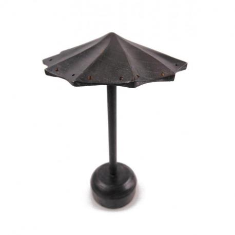 Présentoir à Boucles d'Oreilles forme Parasol en bois 26cm  | Finition "Noir Vintage"