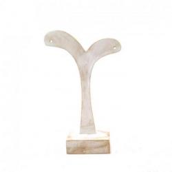 Présentoir / Support à boucles d'oreilles 14cm - Bois finition blanc cérusé