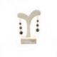 Présentoir / Support à boucles d'oreilles 10cm - Bois finition blanc cérusé