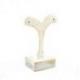 Présentoir / Support à boucles d'oreilles 10cm - Bois finition blanc cérusé