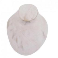 Buste présentoir à colliers en bois massif blanc cérusé