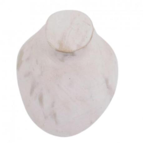 Buste présentoir à colliers en bois massif blanc cérusé