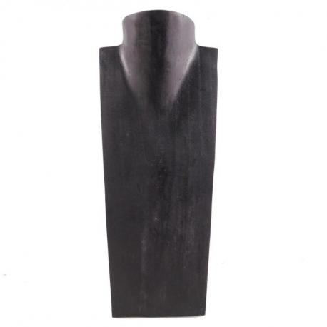 Buste Présentoir à colliers en bois 35cm | Finition "Noir Ébène"