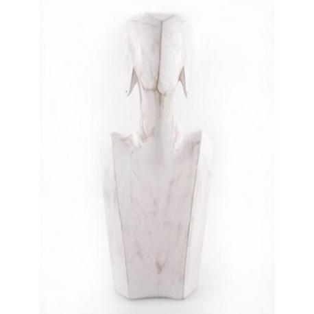 Présentoir en bois pour parures colliers et boucles 35cm | Finition "Blanc Cérusé"