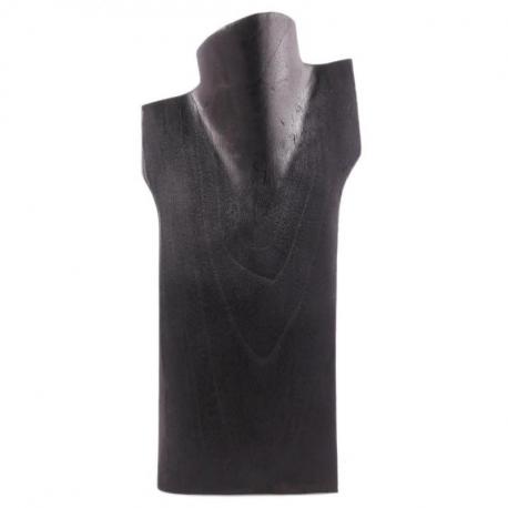 Buste présentoir à colliers en bois massif noir 30cm