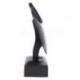 Buste présentoir à colliers sur pied en bois massif noir 30cm