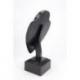 Buste présentoir à colliers sur pied en bois massif noir 30cm