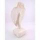 Buste présentoir à colliers sur pied en bois finition blanc cérusé 30cm