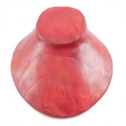 Buste présentoir à collier en bois massif rouge