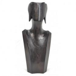 Présentoir en bois pour parures colliers et boucles 35cm | Finition "Chocolat"