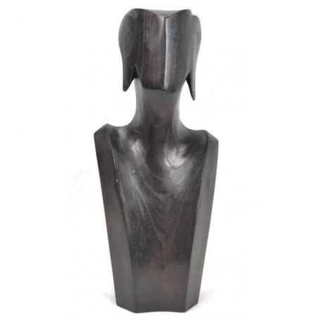 Présentoir en bois pour parures colliers et boucles 35cm | Finition "Chocolat"