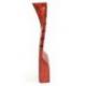 Buste présentoir à colliers cranté en bois massif couleur rouge 40cm