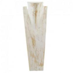 Présentoir spécial colliers longs 60cm buste en bois finition "blanc cérusé"