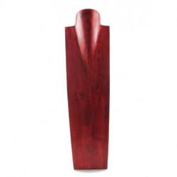 Présentoir spécial colliers longs 60cm buste en bois rouge