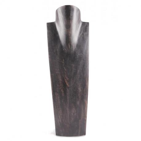 Présentoir spécial colliers longs 50cm buste en bois finition "noir vintage"