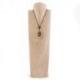 Présentoir spécial colliers longs 50cm buste en bois massif brut