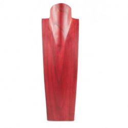 Présentoir spécial colliers longs 50cm buste en bois massif rouge