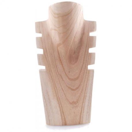 Buste cranté en bois brut 25cm