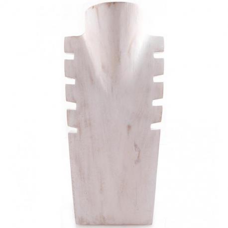Présentoir à colliers cranté en bois blanc 30cm