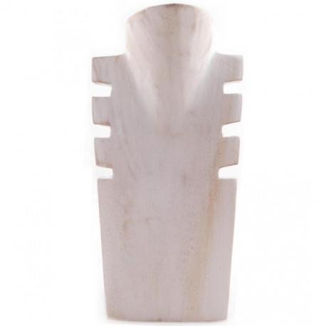 Présentoir en bois pour colliers et pendentifs 25cm | Finition "Blanc Cérusé"