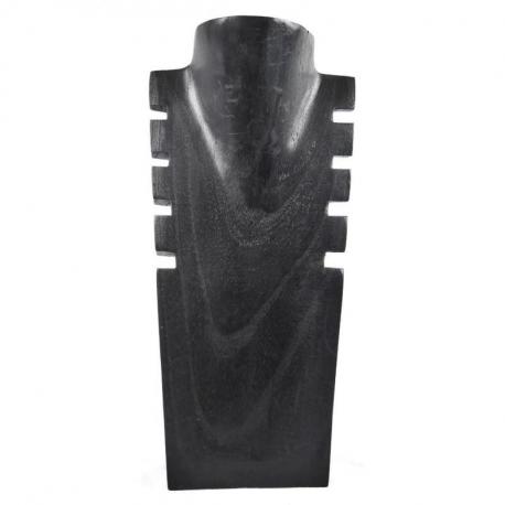 Présentoir à colliers cranté en bois noir 30cm
