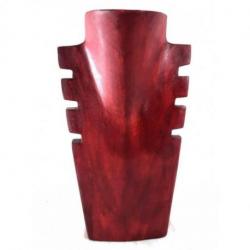 Buste cranté en bois rouge 25cm - Présentoir à Colliers