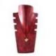 Présentoir en bois pour colliers et pendentifs 25cm | Finition "Rouge Intense"