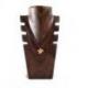 Buste cranté en bois marron 25cm - Présentoir à Colliers