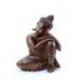 Statue de Bouddha assis 30cm en bois massif sculpté main