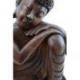 Statue de Bouddha assis 30cm en bois massif sculpté main