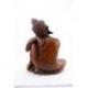 Statue de Bouddha assis 30cm en bois massif sculpté main
