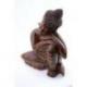 Statue de Bouddha assis 30cm en bois massif sculpté main
