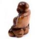 Statuette du Bouddha rieur en bois sculpté 11cm